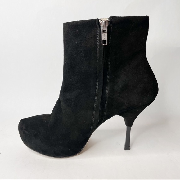 Emerson Fry Black Suede Platform Stiletto Ankle Bootie - Picture 4 of 11